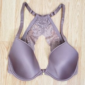 Thirdlove 32F / 34E lace racerback underwire bra mauve front closure adjustable